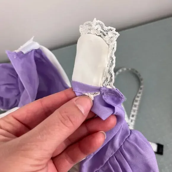 Vintage Purple Pinafore Embroidered Elephant Dress Baby Girl - Picture 6 of 10